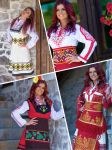 Traditional and stylized folklore ladies costumes