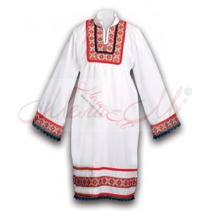 Women's traditional long shirt with folklore decoration