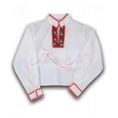 Boy's traditional long shirt with folklore decoration