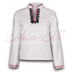 Women's traditional long shirt with folklore decoration