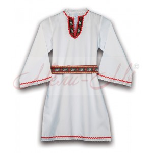 Girl's traditional long shirt with folklore decoration