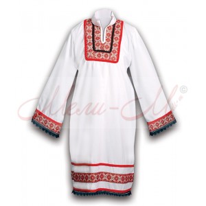 Women's traditional long shirt with folklore decoration