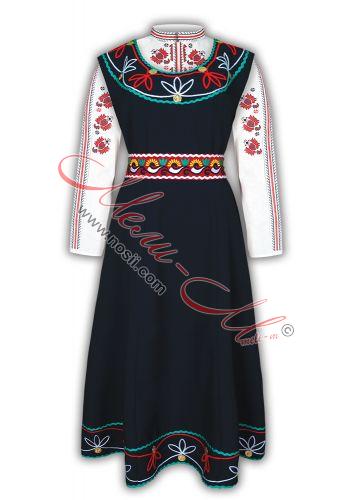 Traditional  Women's Folklore costume, richly decorated with braids and pendari 
