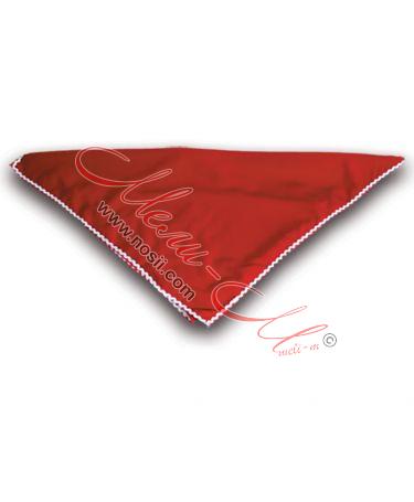  Red handkerchief with white braids