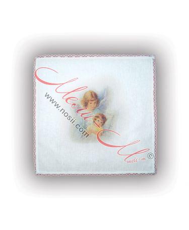 Месал-бяла памучна кърпа с лик на Ангели