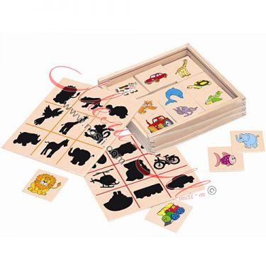 Children's wooden play "Find the shadow"