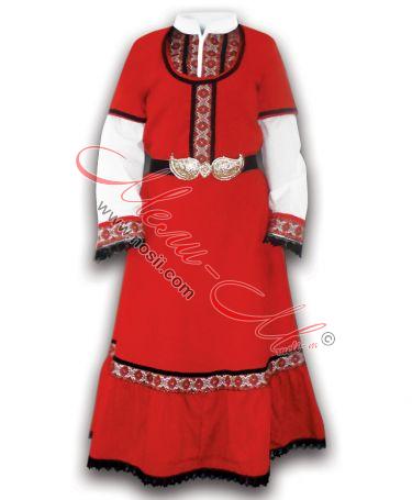 Bulgarian Women's Folklore costume with Metal Belt buckle