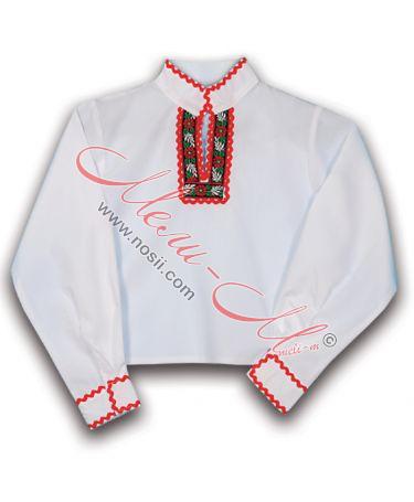 Boy's traditional long shirt with folklore decoration